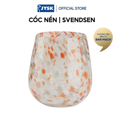 Cốc nến | JYSK SVENDSEN | thủy tinh | trong suốt/cam | Ø9xC10cm
