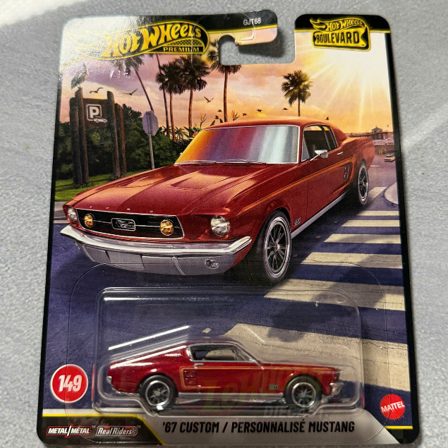 Lehuong Diecast - Xe mô hình Hot Wheels Premium Boulevard '67 Custom Mustang Đỏ