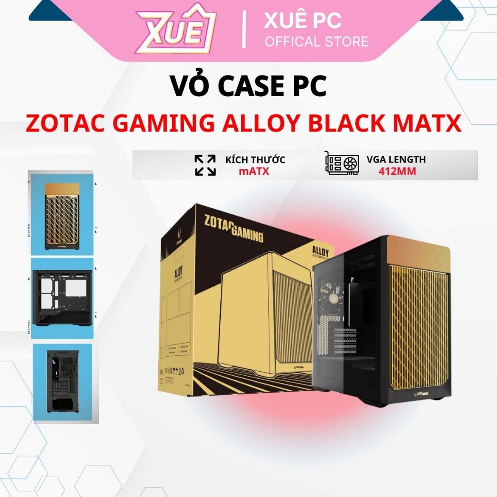 VỎ CASE ZOTAC GAMING ALLOY BLACK mATX | Case PC Gaming Chính Hãng