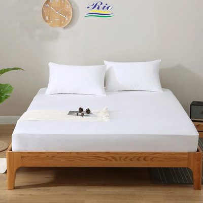 Bộ Ga Gối Cotton Khách Sạn T250 Trắng trơn RIOTEX Kích Thước 1m/1m2/1m4/1m6/1m8/2m nệm 5-35cm