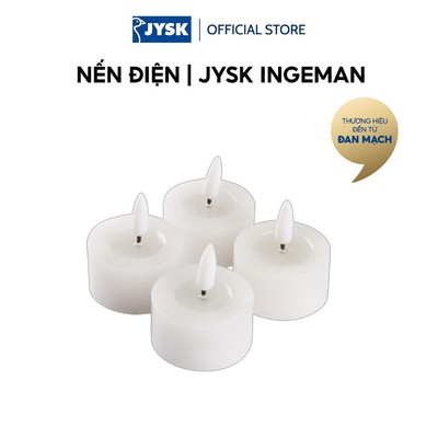 Nến điện | JYSK INGEMAN | sáp/polypropylene | trắng | bộ 4 chiếc | Ø4xC4cm