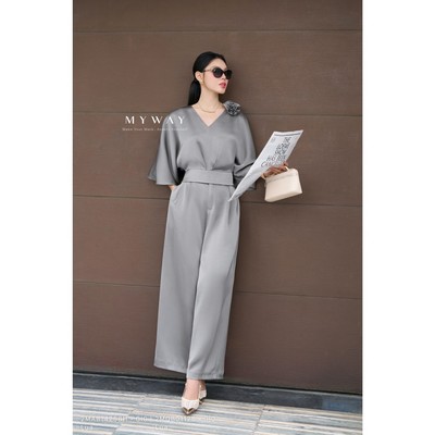 Set Áo Quần Lụa Nữ Công Sở MY WAY Tay Lỡ Đính Hoa Cao Cấp 2mqb01125 2mab14258h