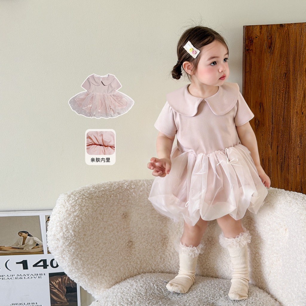 𝐀𝐩𝐫𝐢𝐥 𝐛𝐞́𝐛𝐞́ - ZHELI KIDS Váy bé gái cổ sen tiểu thư công chúa sinh nhật cho bé 1-6 tuổi