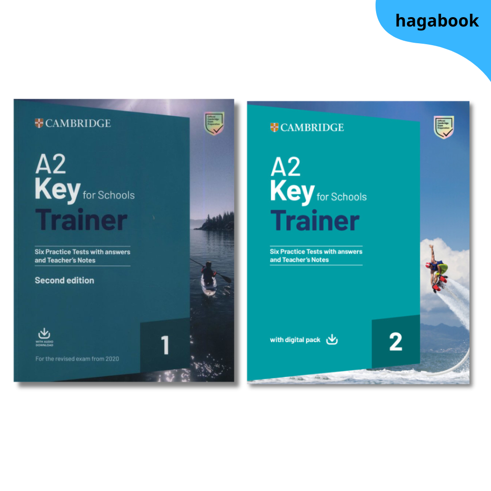 Sách - A2 Key for Schools Trainer 1,2 - Bản in đen trắng kèm đáp án, Tặng Audio mp3