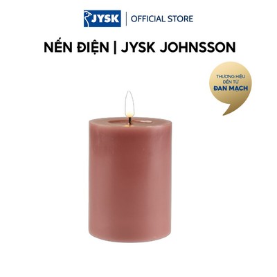 Nến điện | JYSK JOHNSSON | sáp/polypropylene | hồng | Ø8xC10cm
