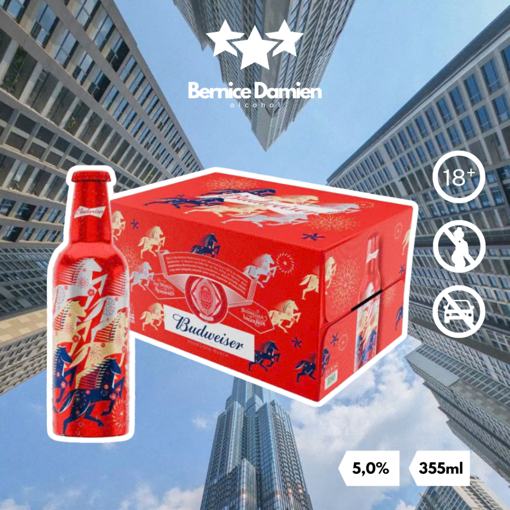 [RÁCH THÙNG XẢ RẺ] Bia Budweiser Aluminum Chai Nhôm 355ml nồng độ 5% Thùng 24 chai Đẳng Cấp Chất Lượ