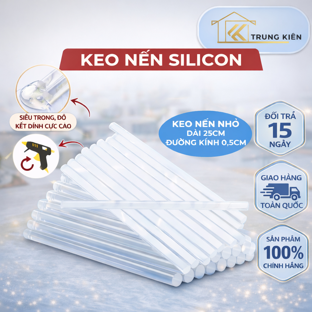 Sỉ combo 50 cây keo nến silicon loại to và keo nến silicon nhỏ cao cấp