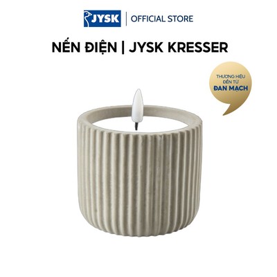 Nến điện | JYSK KRESSER | sáp/xi măng | xám/trắng | Ø9xC8cm