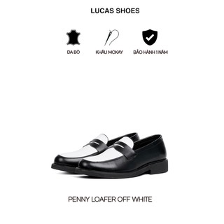 Giày da nam Penny Loafer off-White Lucas Shoes, da bò nguyên tấm, kiểu dáng công sở bảo hành 1 năm