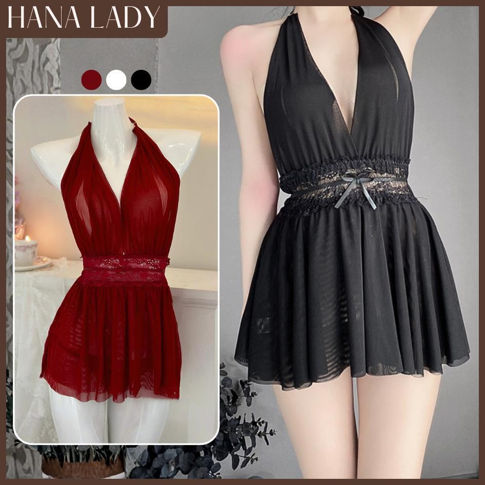 Váy Ngủ Voan Mặc Nhà - Đầm Ngủ Ren Dáng Xòe 2 Tầng Phong Cách Tiểu Thư Kèm Chip HanaLady - VN415 | BigBuy360 - bigbuy360.vn