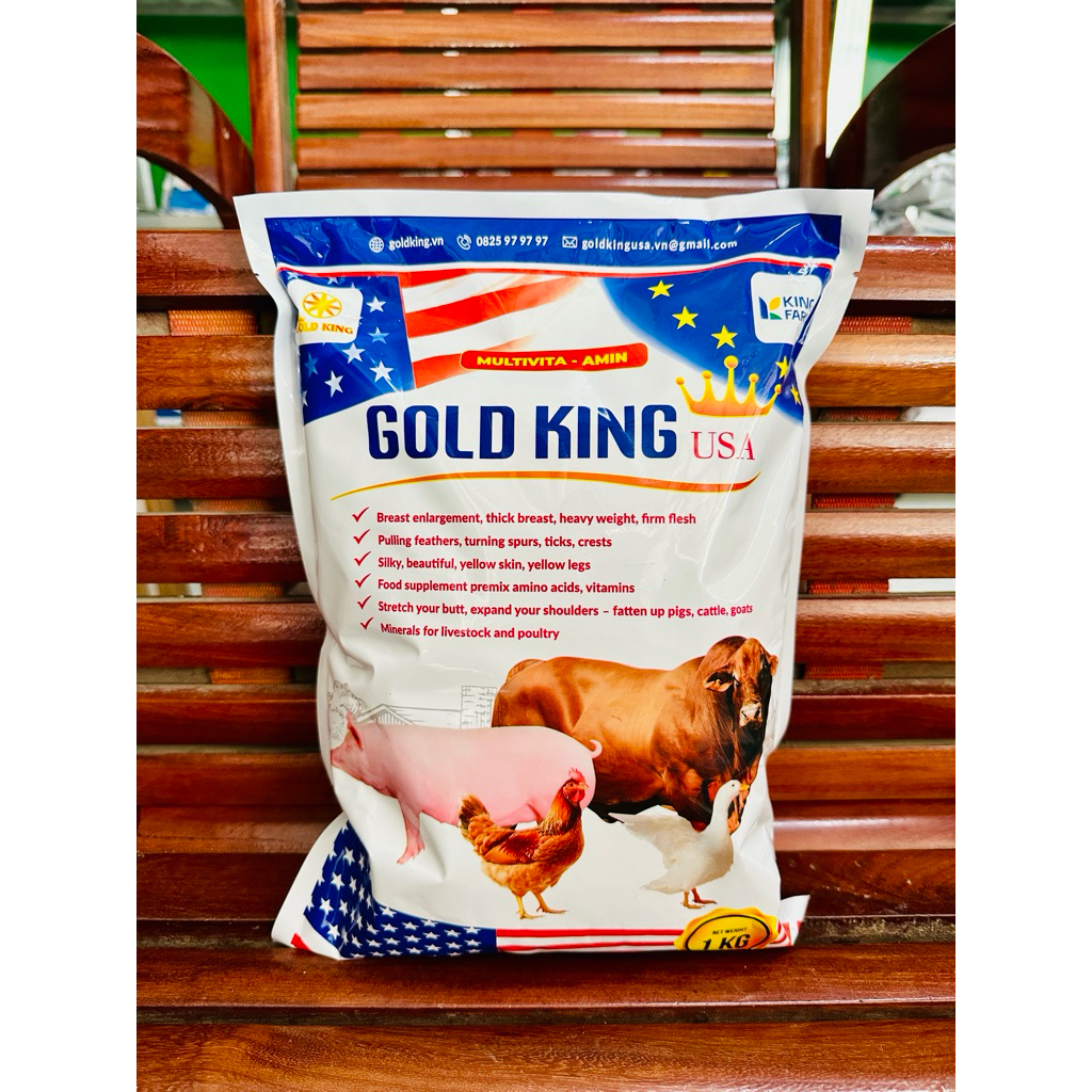 (1kg) GOLD KING USA (chính hãng) - Premix vitamin – acid amin cho gia súc, gia cầm