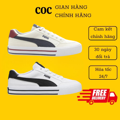 [ Authentic ] Giày Puma Court Classic Vulcanized. Giày Sneaker Puma Court Basic