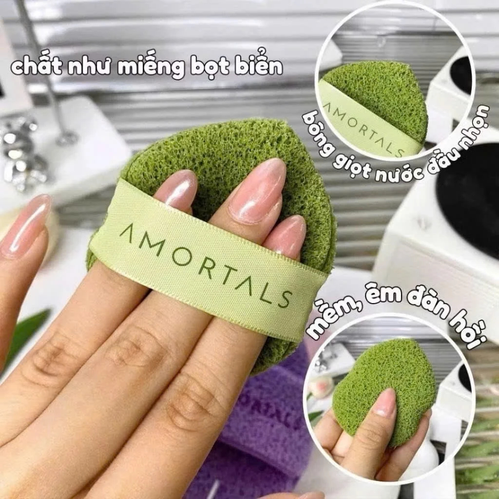 Bông Mút Rửa Mặt Amortals Bọt Biển Làm Sạch Sâu, Nở To Khi Gặp Nước, Dịu Nhẹ Cho Mọi Loại Da | BigBuy360 - bigbuy360.vn