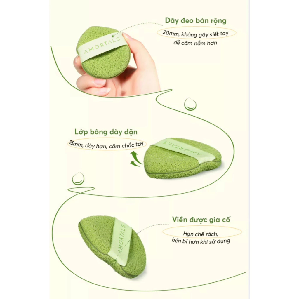 Bông Mút Rửa Mặt Amortals Bọt Biển Làm Sạch Sâu, Nở To Khi Gặp Nước, Dịu Nhẹ Cho Mọi Loại Da | BigBuy360 - bigbuy360.vn