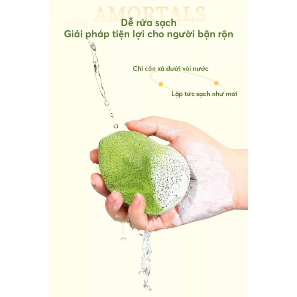 Bông Mút Rửa Mặt Amortals Bọt Biển Làm Sạch Sâu, Nở To Khi Gặp Nước, Dịu Nhẹ Cho Mọi Loại Da | BigBuy360 - bigbuy360.vn
