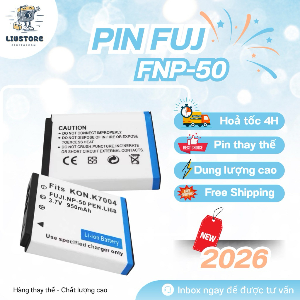 Pin Fujifilm NP-50 950mAh | Pin Máy Ảnh Fuji NP50 Thay Thế Giá Rẻ, Dùng Bền, Tương Thích Nhiều Dòng
