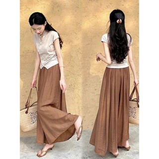 Quần Suông Ống  Rộng  Dáng Váy ống rộng 45cm chất đũi linen mát mẻ chuẩn form tôn dáng( Có Bigsize 40- 80kg)-MNS-mã 345