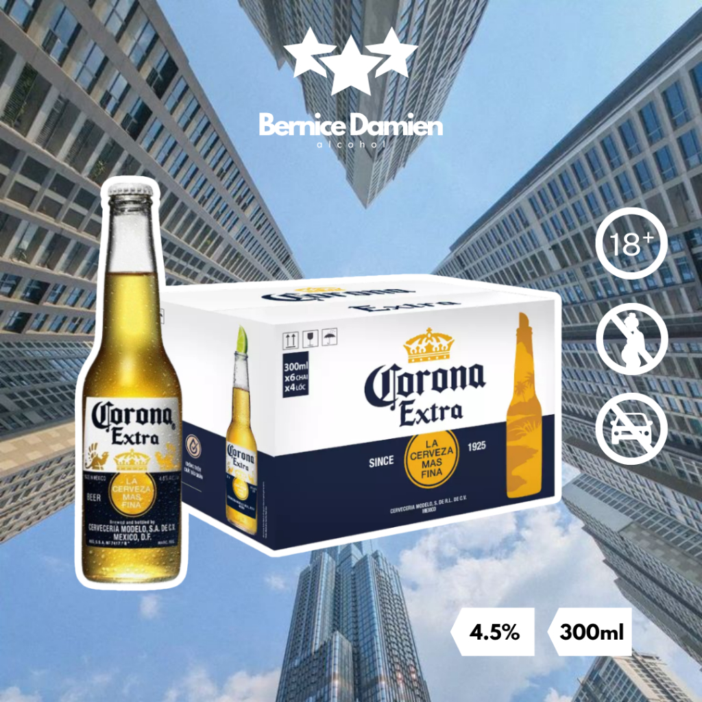 [Thùng] Bia Corona Extra 24 Chai 300ml Nồng Độ 4.5% (Date 04/2027) - Có ship Hỏa Tốc