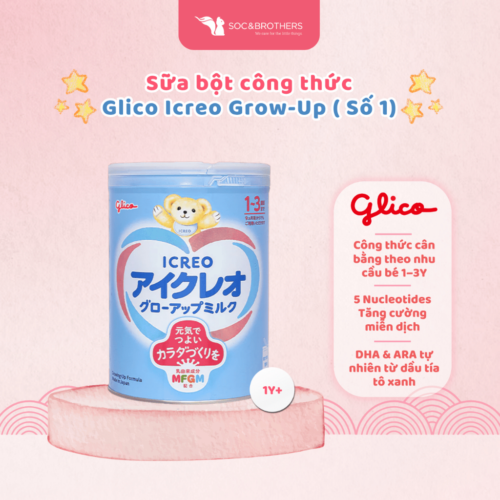 Sữa Bột Công Thức Cho Bé Glico Icreo Grow-Up (Icreo Số 1) Nhật Bản - 820g - socandbrothers