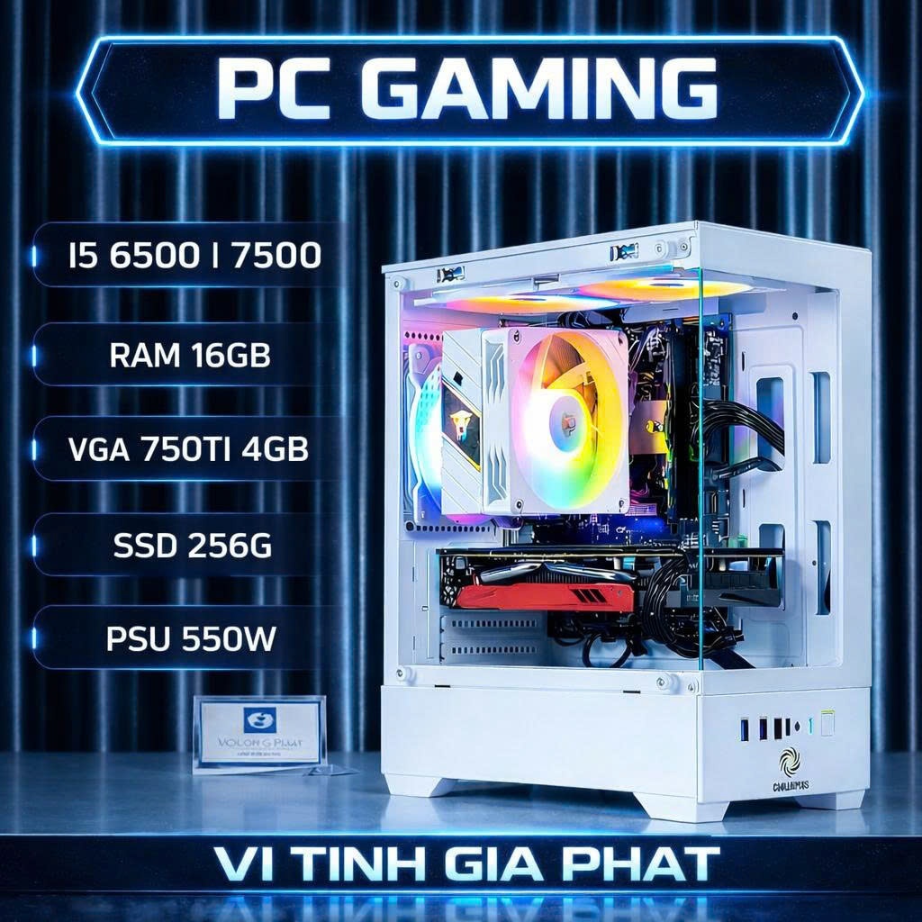 PC GAMING I5 6500 7500 | RAM 16GB | GTX 750Ti 4GB | SSD 256GB – CHIẾN LOL, VALORANT MƯỢT