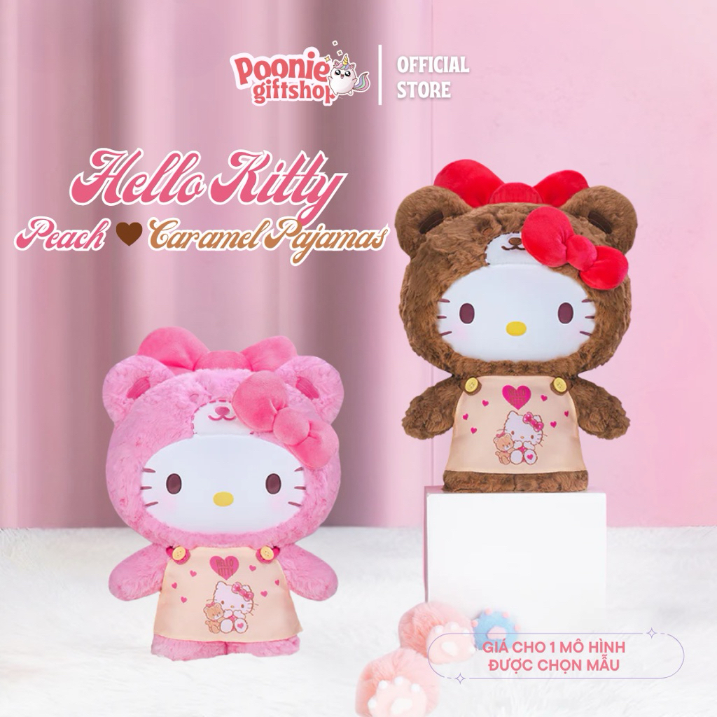 [ CHÍNH HÃNG TOPTOY ] Hộp mô hình bông Hello Kitty Peach & Caramel Pajamas 40cm
