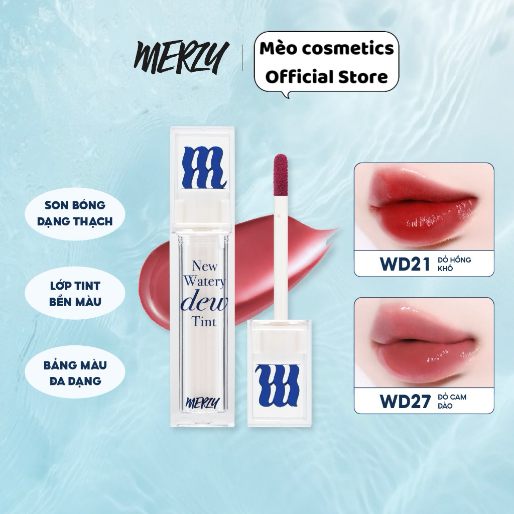 [CHÍNH HÃNG] [NEW DEW] Son Tint Bóng Merzy Dạng Thạch, Bền Màu, Lâu Trôi Cho Đôi Môi Căng Mọng The W