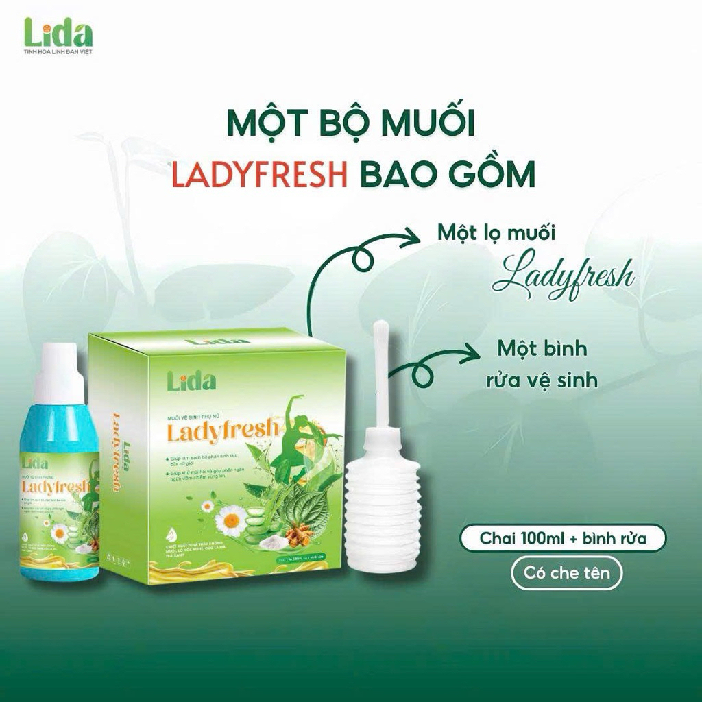 Muối Vệ Sinh Lady Fresh chai 100ml tặng kèm bình xịt