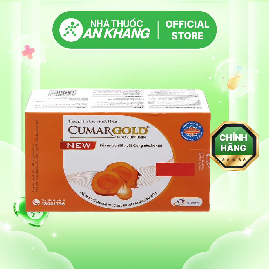 CumarGold New hỗ trợ giảm viêm loét dạ dày, tá tràng hộp 40 viên