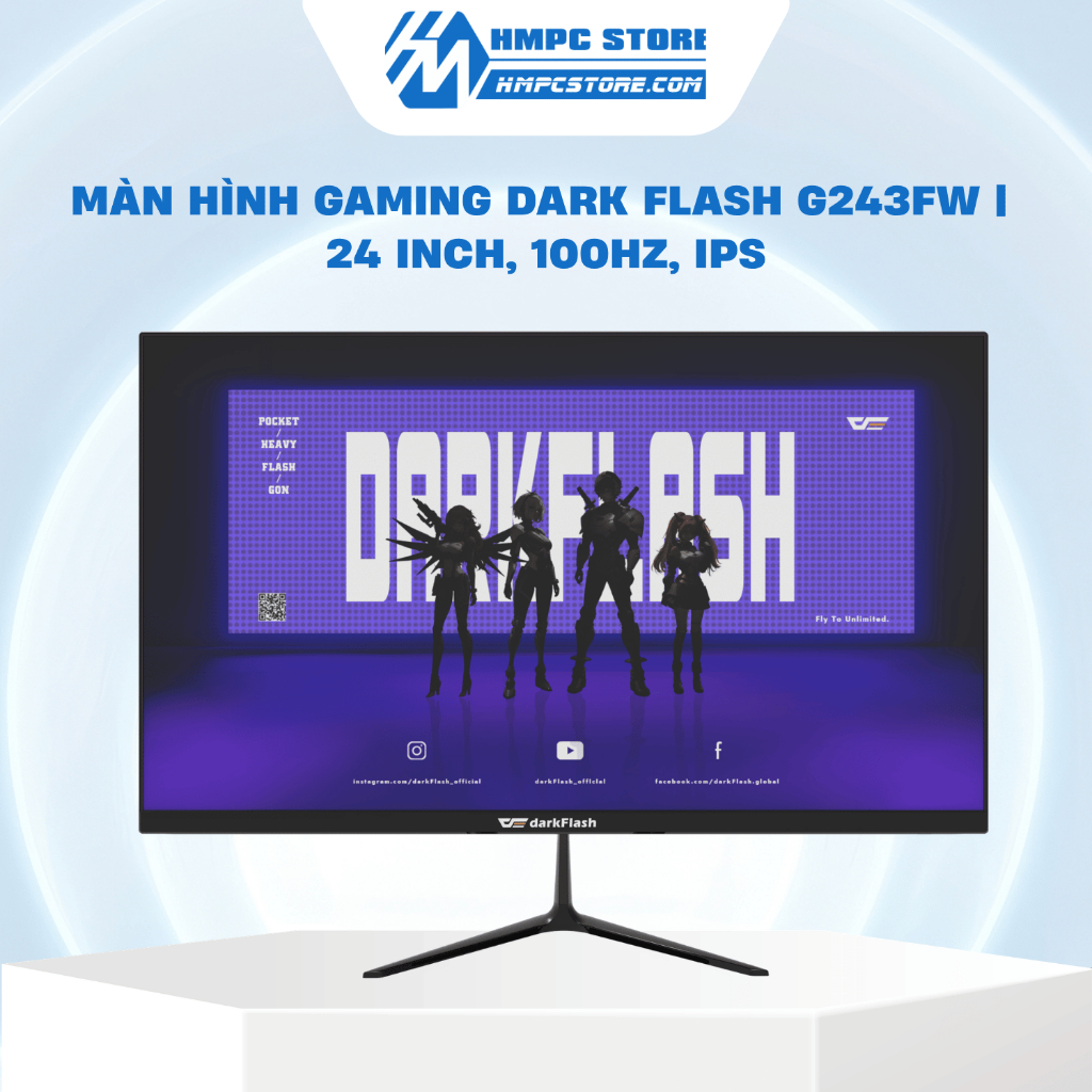 Màn hình Gaming Dark Flash G243FW | 24 inch,100hz, IPS, FHD, bảo hành 3 năm ( 2 năm đầu lỗi đổi mới 