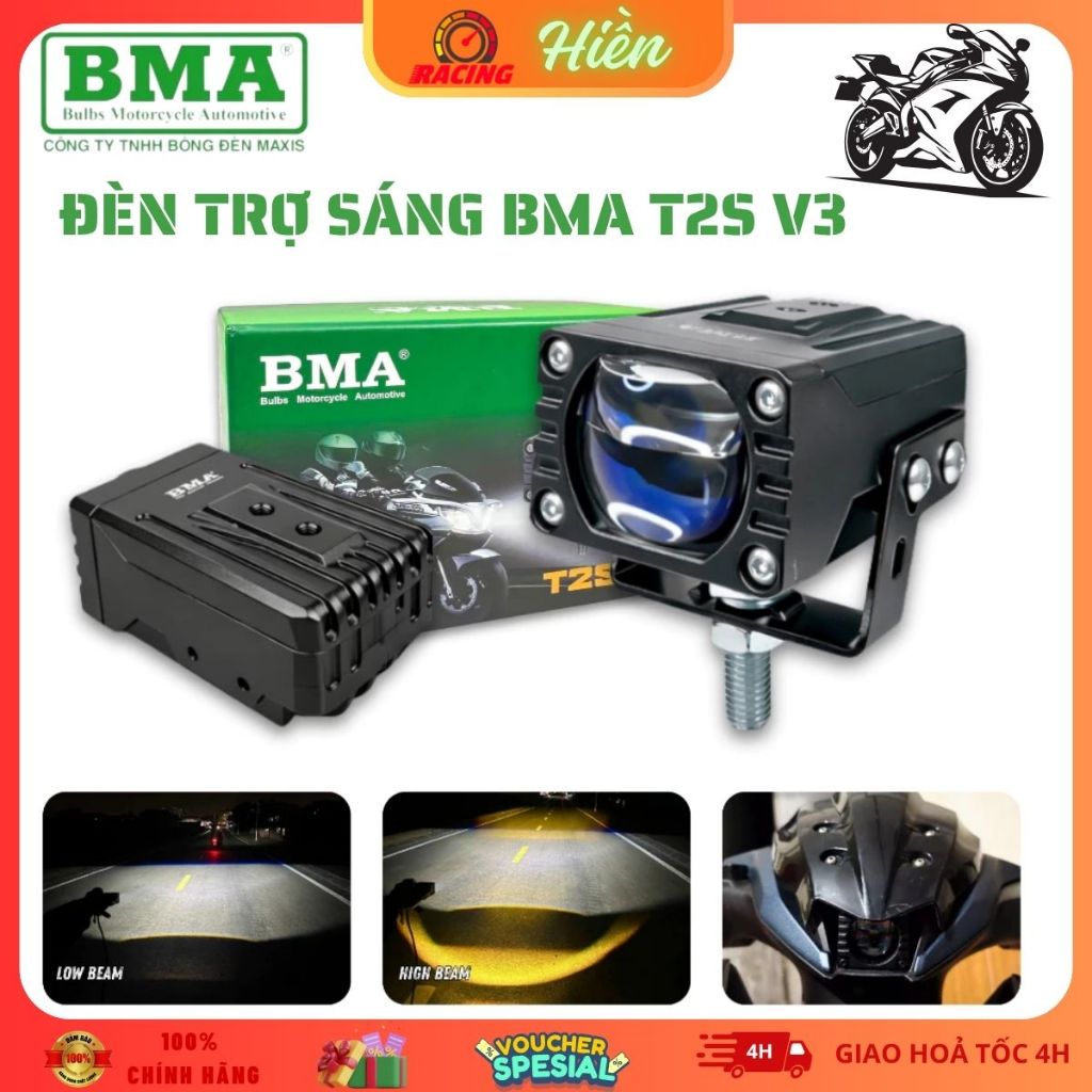 Đèn Trợ Sáng Bi Cầu T2S V2 V3 BMA 60W – Ánh Sáng Chuẩn Từng Chi Tiết, Chống Chói, Chống Nước IP68