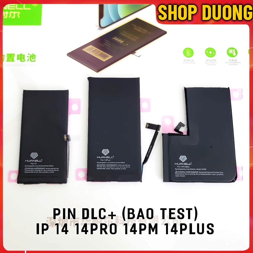 Pin Dung Lượng Cao Cho IP 14 14 Pro 14 Promax 14 Plus Hãng Huanell (Bao Test)