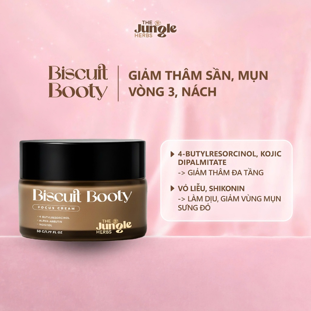Kem giảm thâm vùng mông, nách, bẹn, giảm mụn, giảm sần, dưỡng da mềm mịn Biscuit Booty - The Jungle 