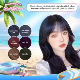 Thuốc nhuộm tóc Buddyhairs tại nhà chính hãng, amoniac thấp khử mùi tạp chất giảm hư tổn tóc XDĐ