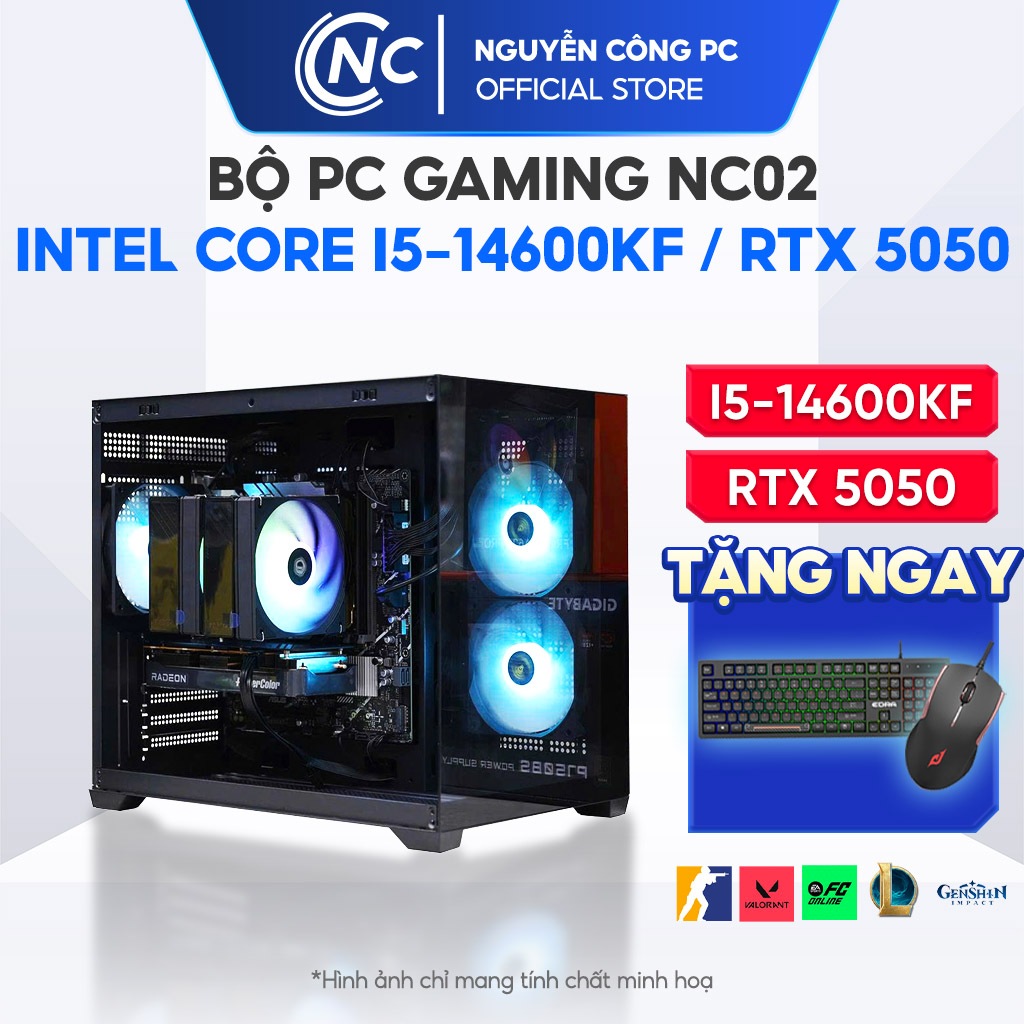 Bộ PC Gaming NC02  (14600KF | Z790 | RTX 5060Ti 8Gb)  - Chiến game 2K, đồ hoạ mượt mà