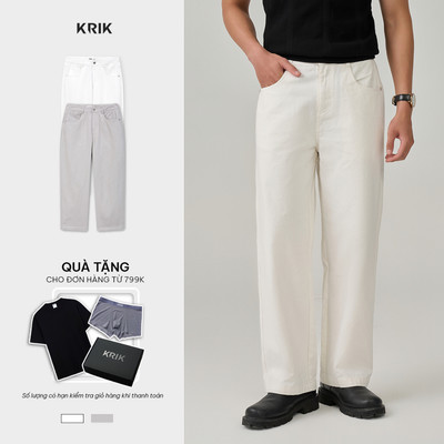 Quần Kaki Nam KRIK Form Straight Dày Dặn Cao Cấp Đứng Form Chuẩn Thiết Kế Ống Suông QK6572