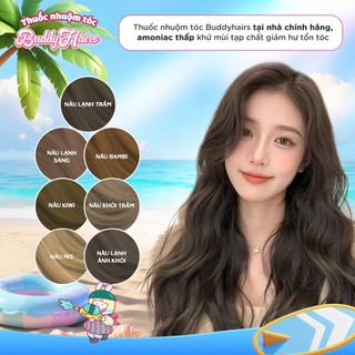 Thuốc nhuộm tóc Buddyhairs tại nhà chính hãng, amoniac thấp khử mùi tạp chất giảm hư tổn tóc NLT