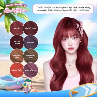 Thuốc nhuộm tóc Buddyhairs tại nhà chính hãng, amoniac thấp khử mùi tạp chất giảm hư tổn tóc ĐD