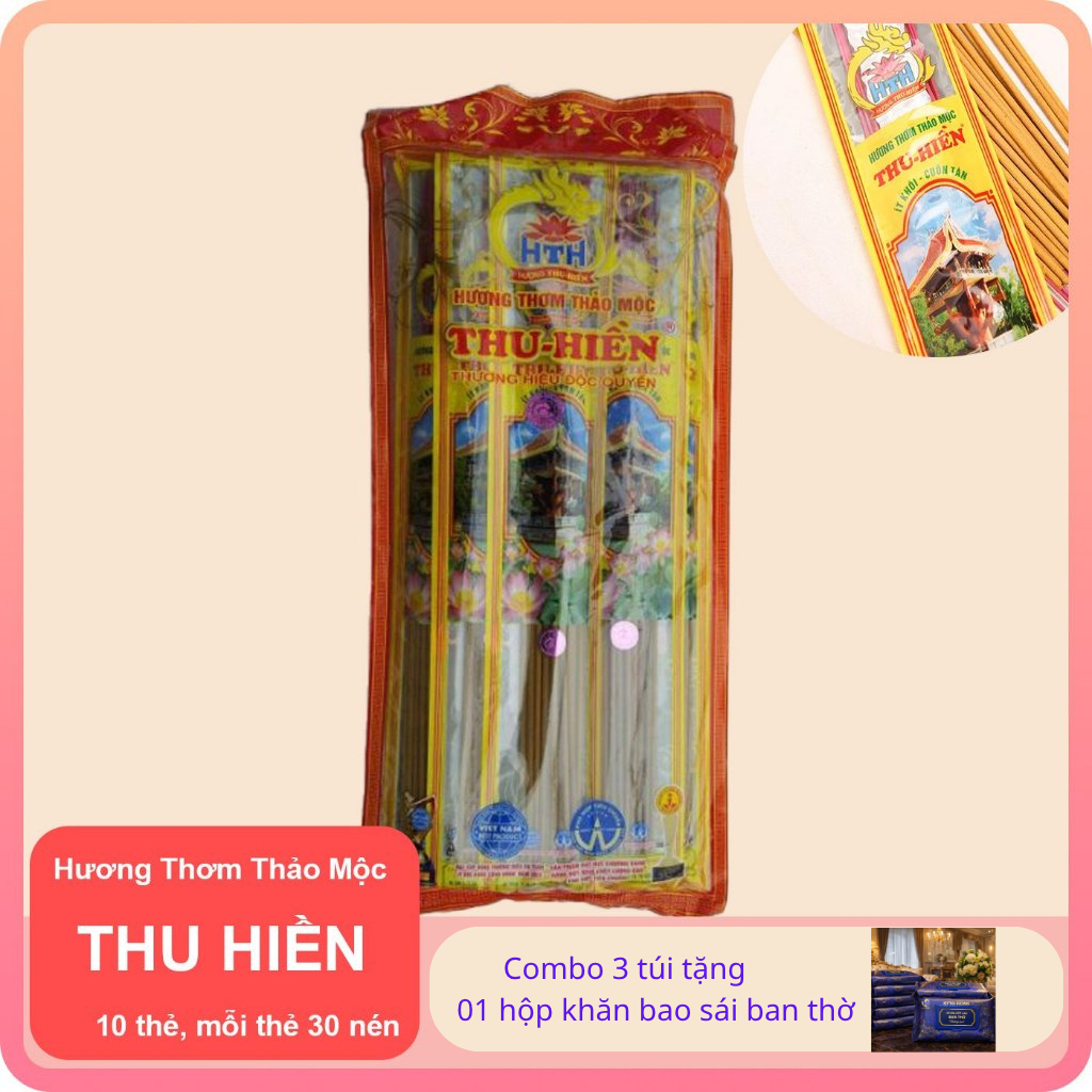 Nhang trầm hương , Nhang sạch thảo mộc Thu Hiền hương cuốn tàn, đậu tàn trắng.