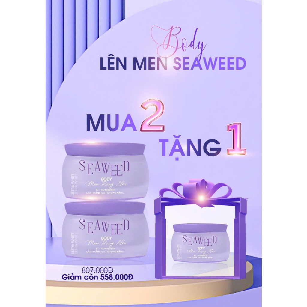 ( Mua 2 Tặng 1) Combo 2H Kem Body Men Rong Nho Tặng 1H Kem Body, Kích Trắng, Makeup, Mờ Thâm Sạm