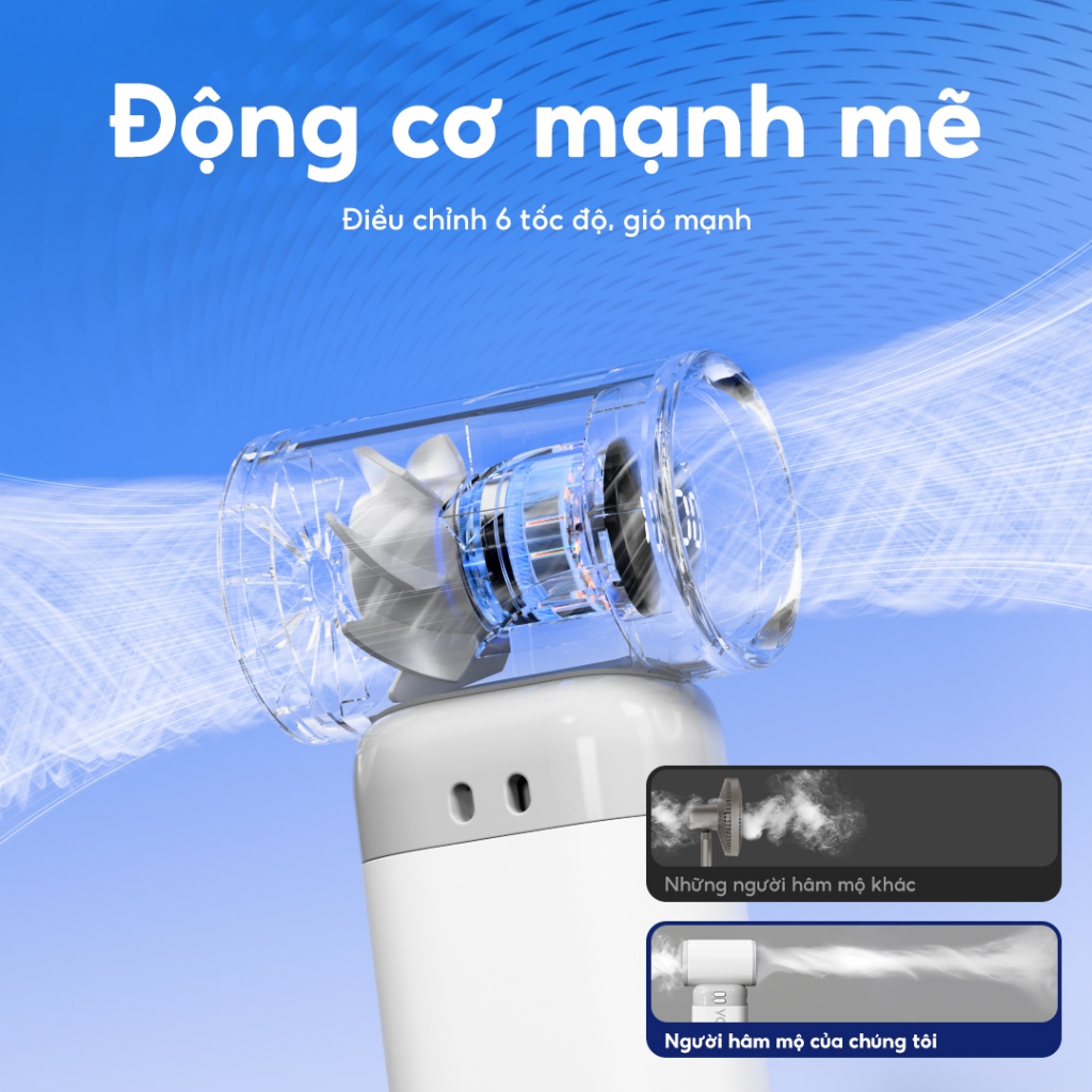 Yodevoe F01 Quạt mini mạnh mẽ xách tay Air 100 Gear Tốc độ gió Fan điều chỉnh Turbo Hand Fan Tốc độ cao 20000RPM Thể tha | BigBuy360 - bigbuy360.vn
