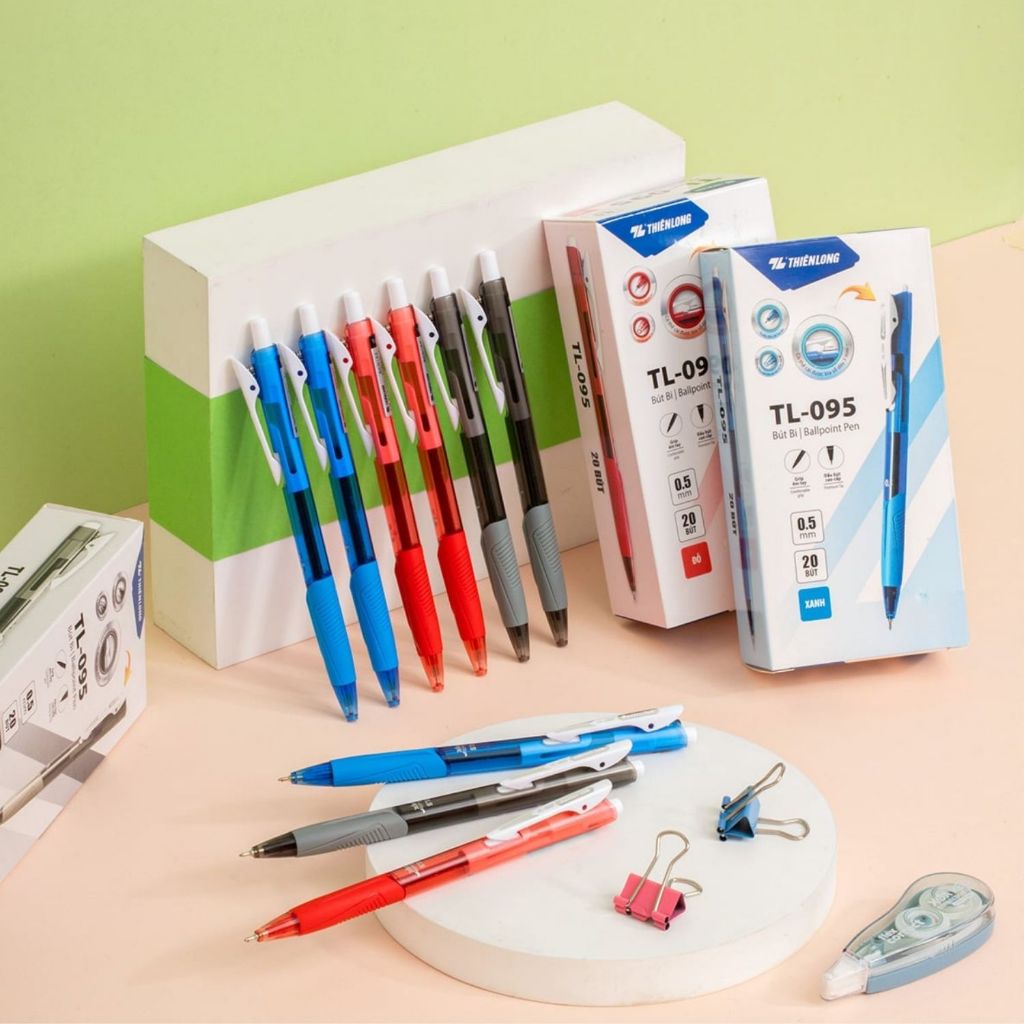 Bút Bi Thiên Long TL-095 0.5mm – Viết Mượt, Mực Đậm, Cầm Êm Tay