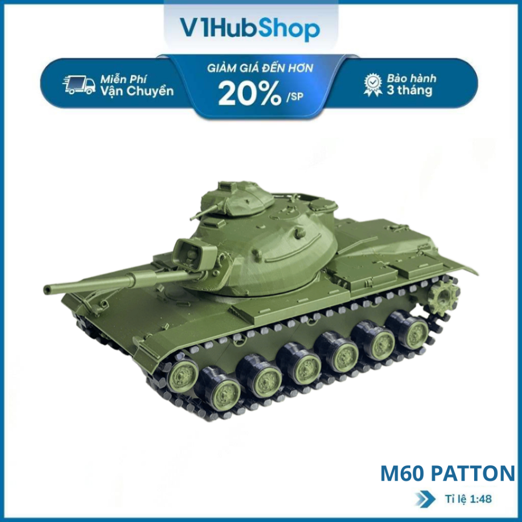 Mô hình xe tank M60 Patton - Xe quân sự Mỹ tỉ lệ 1/48