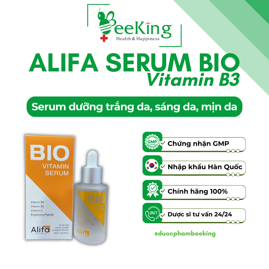 Serum phục hồi và dưỡng trắng sáng da ALIFA SERUM BIO - Lọ 35ml