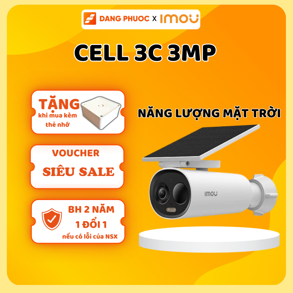 Camera IP Wifi ngoài trời IMOU Camera Dùng Pin Tích Hợp Tấm Sạc Cell 3C AIO IPC-K9DCP-3T0WE-V2