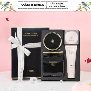C210. Set Phấn Cushion OHUI Đen Trang Điểm Với Lớp Nền Mỏng Nhẹ, Che Khuyết Điểm Tốt