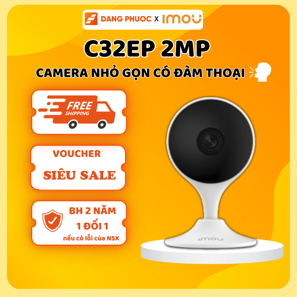 Camera Wifi IMOU trong nhà C32EP/C32SP 2MP góc rộng, cố định, đế nam châm, đàm thoại