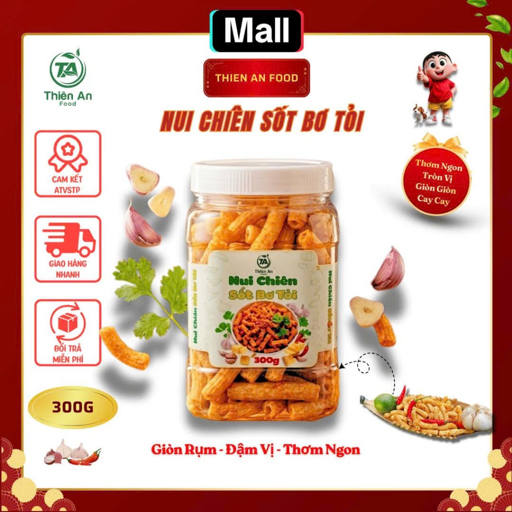 Snack Nui Chiên Bơ Tỏi Thiên An Food