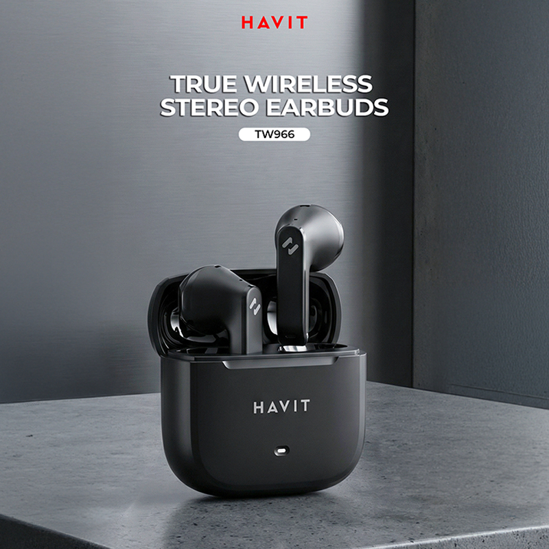 Tai Nghe Bluetooth TWS Havit TW966, 4 Mic ENC Chống Ồn, Bluetooth 6.0, Pin 25H, Bass Mạnh | BigBuy360 - bigbuy360.vn