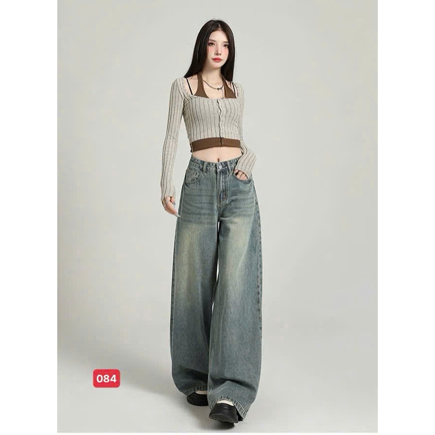 Quần beggy nữ trơn màu xanh ống rộng ôm eo lưng cao thiết kế trẻ trung thoải mái solo-store-BG084