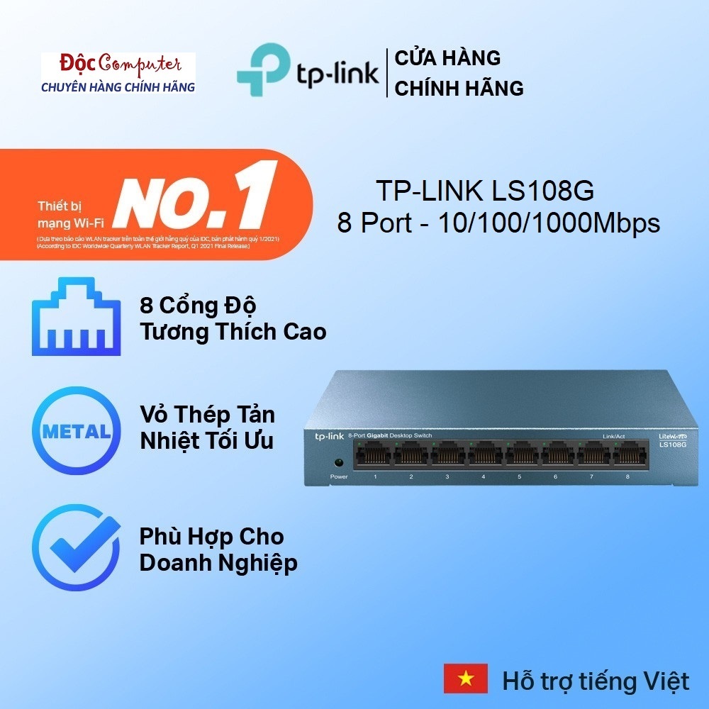 Switch Bộ Chia Mạng Lan 8 Cổng Gigabit TPLink LS108G 10/100/1000 Mbps (TP-LINK TL-LS108G)...